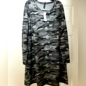 Camo long sleeve dress